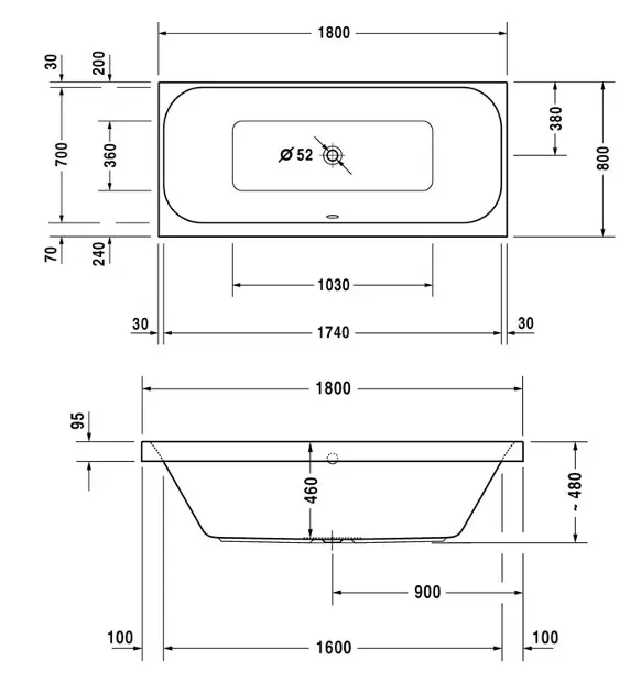 Duravit - Happy D.2 - Fürdőkád - 700314000000000 – 2. kép