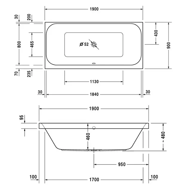 Duravit - Happy D.2 - Fürdőkád - 700315000000000 – 2. kép