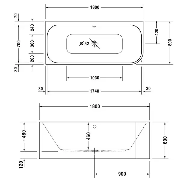 Duravit - Happy D.2 - Fürdőkád - 700316000000000 – 2. kép