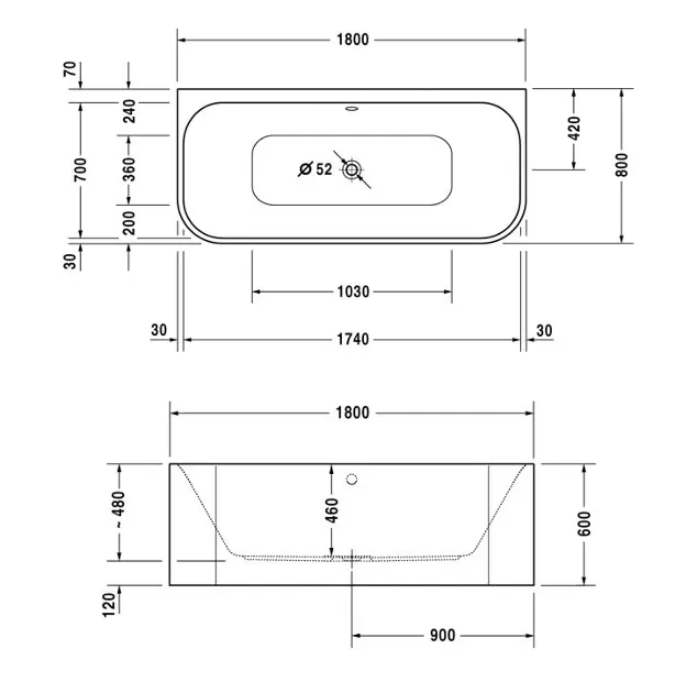 Duravit - Happy D.2 - Fürdőkád - 700318000000000 – 2. kép