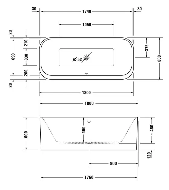 Duravit - Happy D.2 Plus - Fürdőkád - 700453000000000 – 2. kép