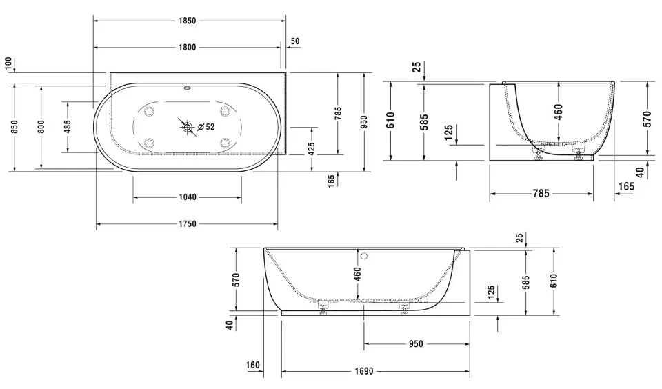 Duravit - Luv - Fürdőkád - 700432000000000 – 2. kép