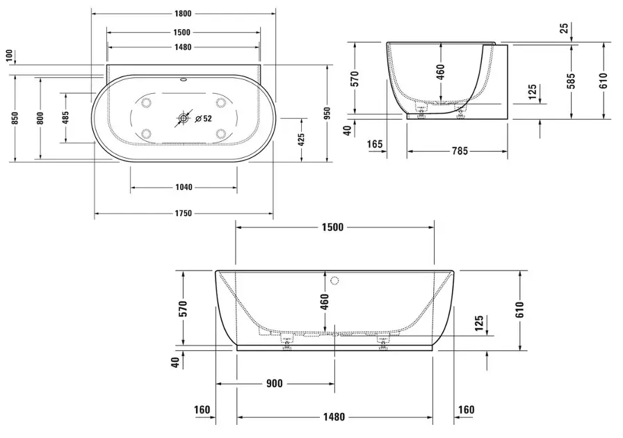 Duravit - Luv - Fürdőkád - 700433000000000 – 2. kép