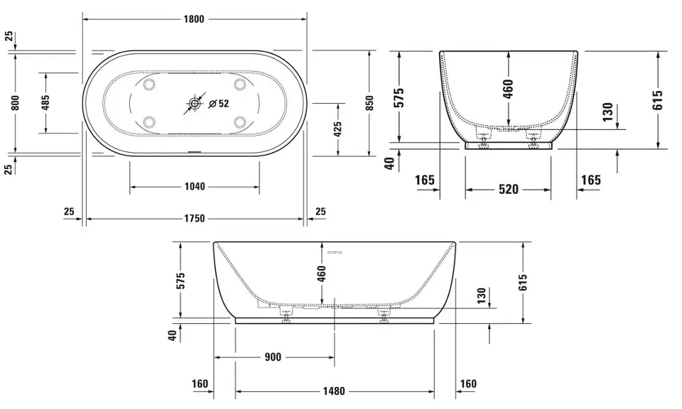 Duravit - Luv - Fürdőkád - 700434000000000 – 2. kép