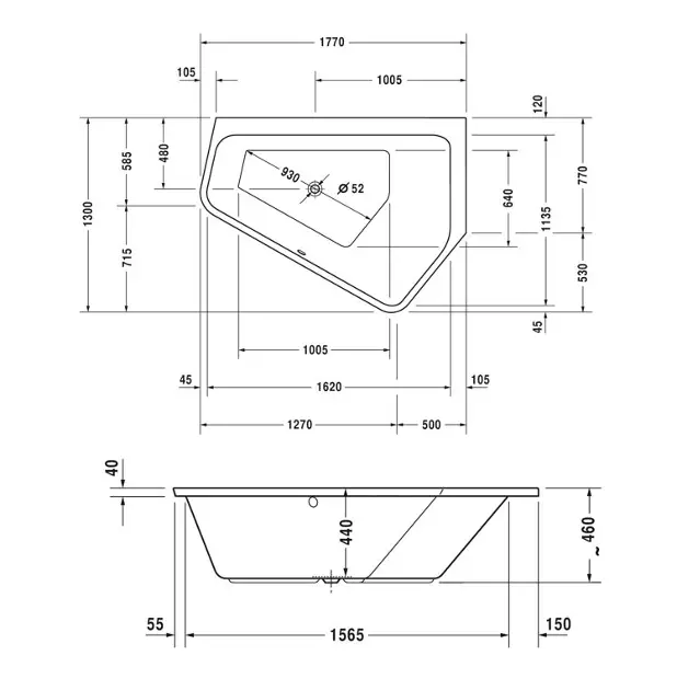 Duravit - Paiova 5 - Fürdőkád - 700391000000000 – 2. kép