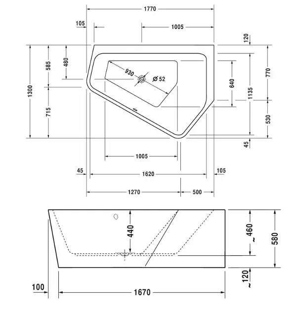 Duravit - Paiova 5 - Fürdőkád - 700395000000000 – 2. kép