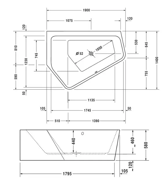 Duravit - Paiova 5 - Fürdőkád - 700396000000000 – 2. kép