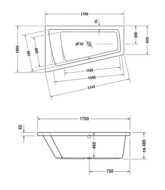 Duravit - Paiova - Fürdőkád - 700212000000000 – 2. kép