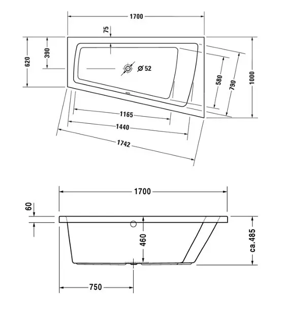 Duravit - Paiova - Fürdőkád - 700213000000000 – 2. kép