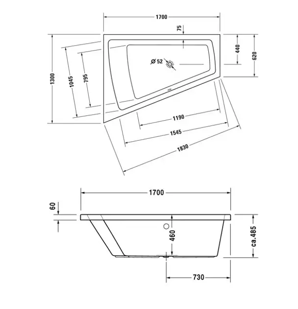 Duravit - Paiova - Fürdőkád - 700214000000000 – 2. kép