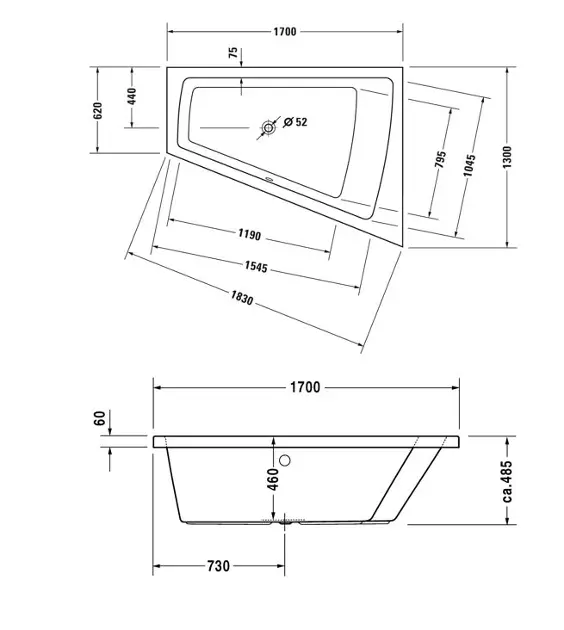 Duravit - Paiova - Fürdőkád - 700215000000000 – 2. kép