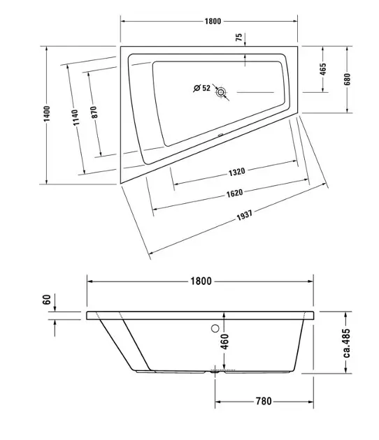 Duravit - Paiova - Fürdőkád - 700216000000000 – 2. kép