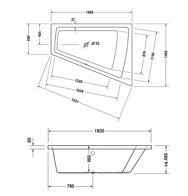 Duravit - Paiova - Fürdőkád - 700217000000000 – 2. kép