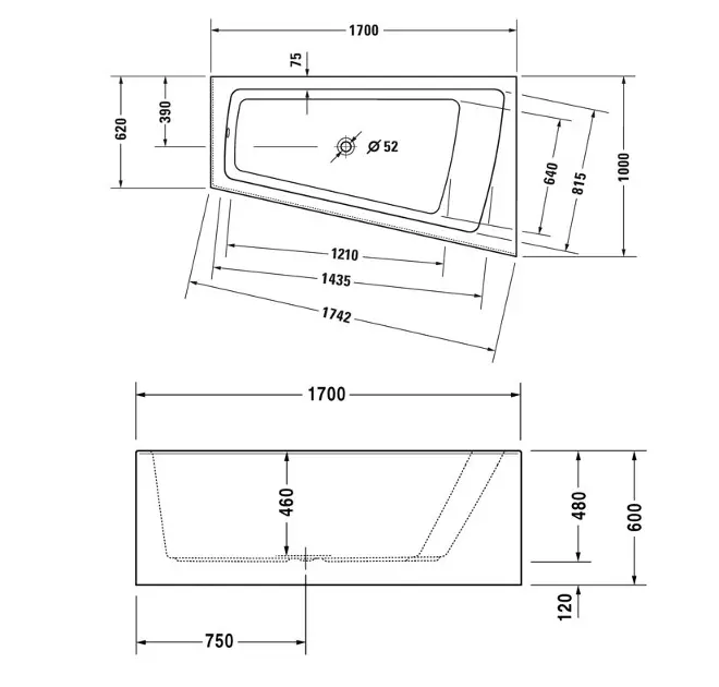 Duravit - Paiova - Fürdőkád - 700265000000000 – 2. kép