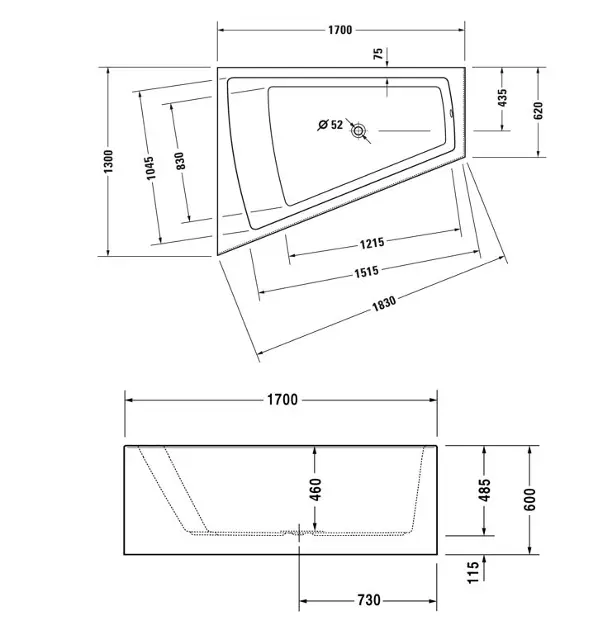 Duravit - Paiova - Fürdőkád - 700266000000000 – 2. kép