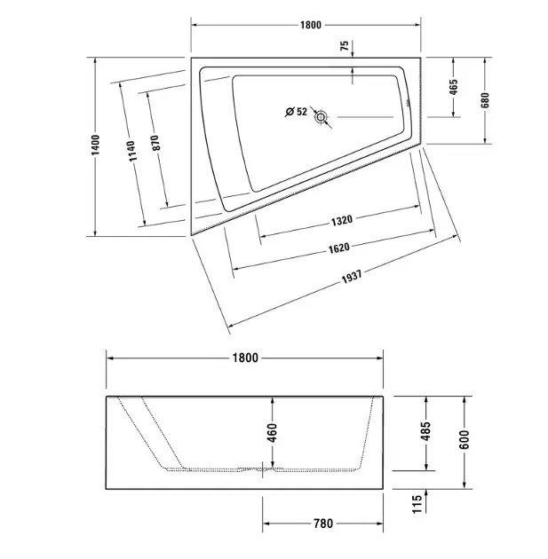 Duravit - Paiova - Fürdőkád - 700268000000000 – 2. kép