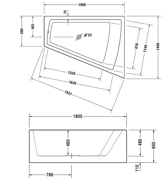 Duravit - Paiova - Fürdőkád - 700269000000000 – 2. kép