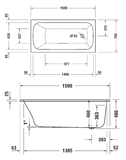 Duravit - Qatego - Fürdőkád - 700609000000000 – 2. kép