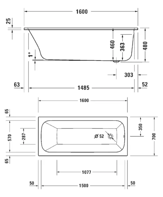 Duravit - Qatego - Fürdőkád - 700610000000000 – 2. kép