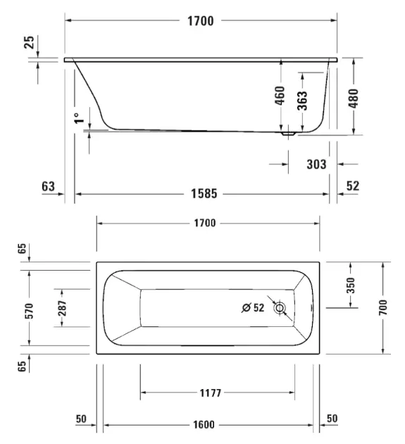 Duravit - Qatego - Fürdőkád - 700611000000000 – 2. kép