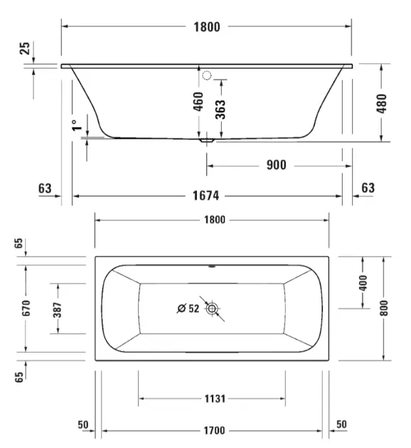 Duravit - Qatego - Fürdőkád - 700614000000000 – 2. kép