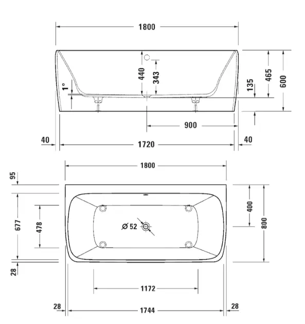 Duravit - Qatego - Fürdőkád - 700615000000000 – 2. kép