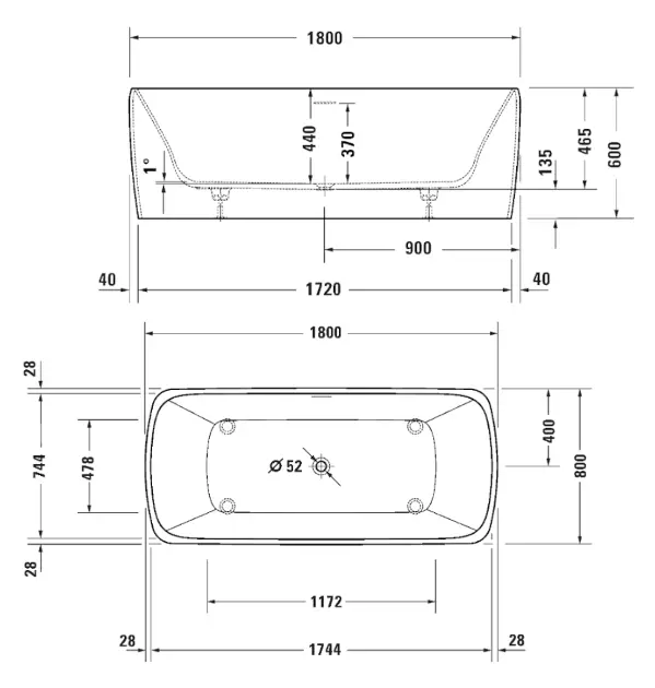 Duravit - Qatego - Fürdőkád - 700911000000000 – 2. kép
