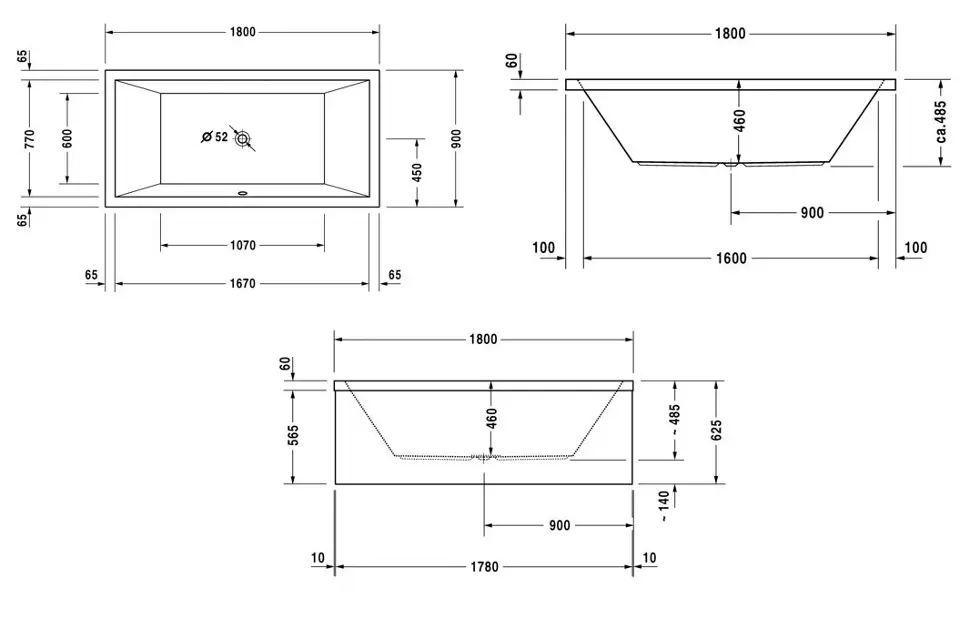 Duravit - Starck - Fürdőkád - 700052000000000 – 2. kép