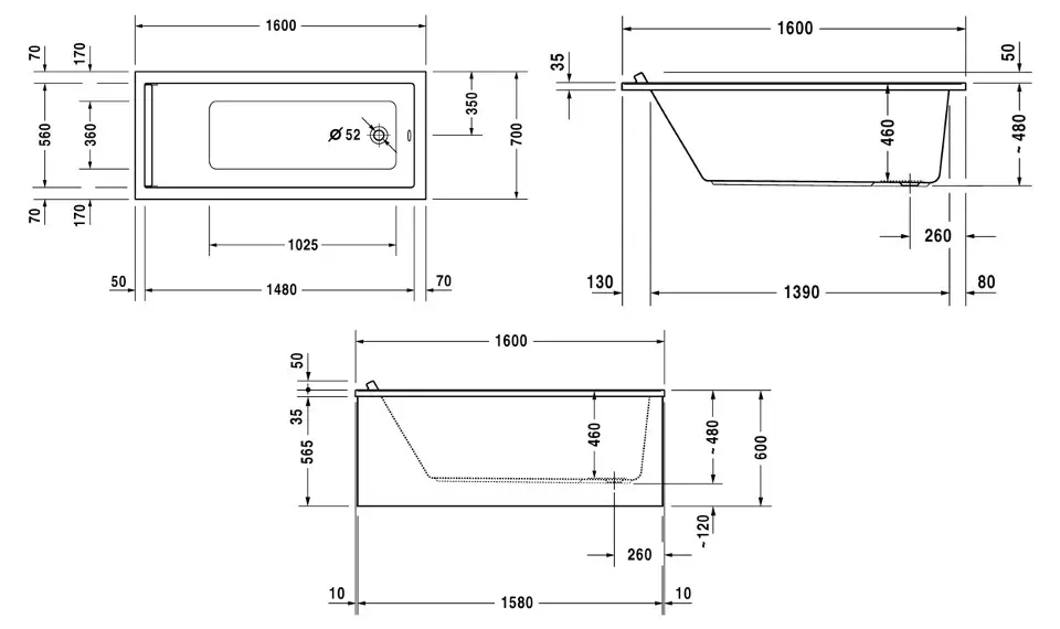 Duravit - Starck - Fürdőkád - 700333000000000 – 2. kép