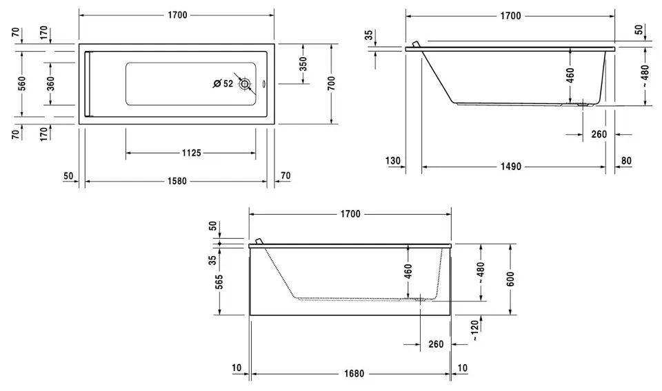 Duravit - Starck - Fürdőkád - 700334000000000 – 2. kép