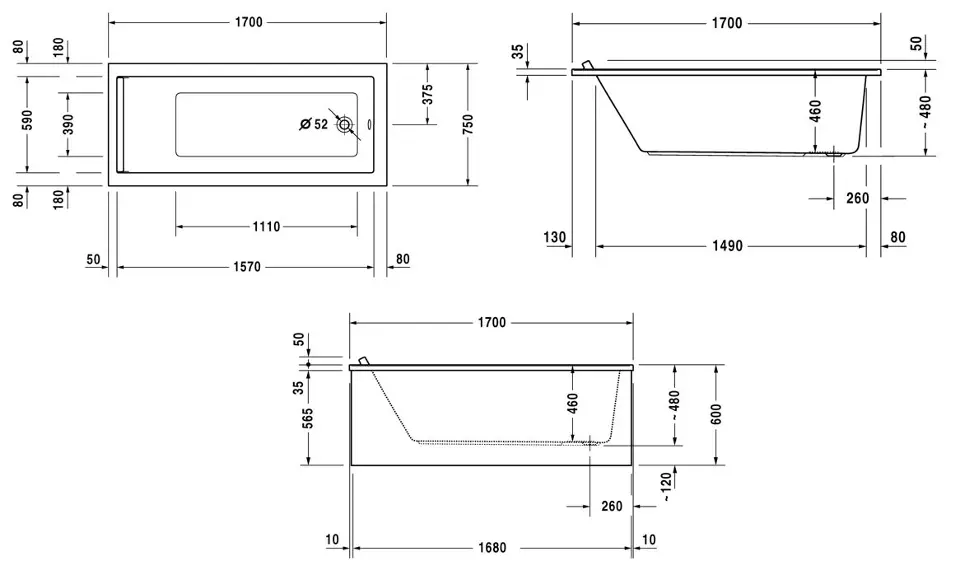 Duravit - Starck - Fürdőkád - 700335000000000 – 2. kép