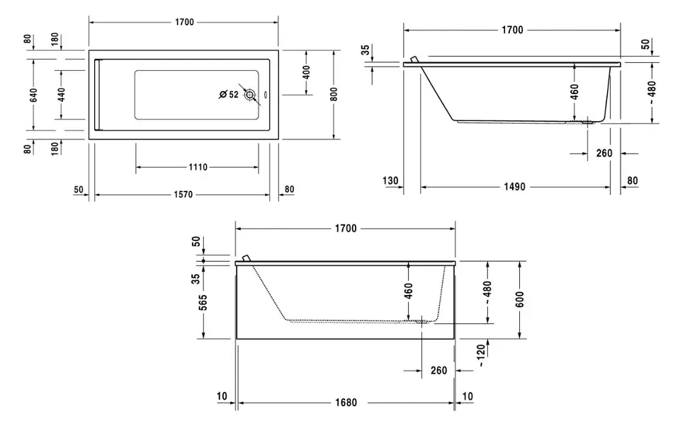 Duravit - Starck - Fürdőkád - 700336000000000 – 2. kép