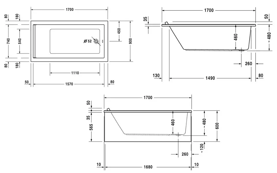 Duravit - Starck - Fürdőkád - 700337000000000 – 2. kép