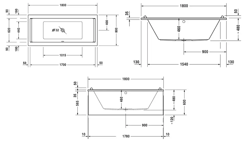 Duravit - Starck - Fürdőkád - 700338000000000 – 2. kép