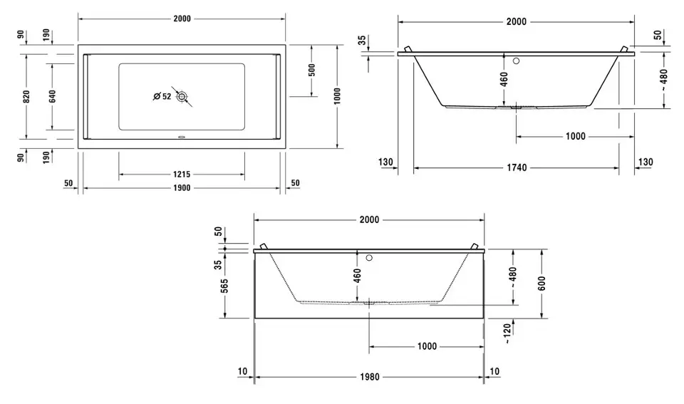 Duravit - Starck - Fürdőkád - 700341000000000 – 2. kép