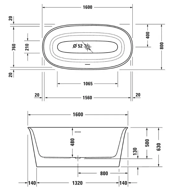 Duravit - White Tulip - Fürdőkád - 700468000000000 – 2. kép