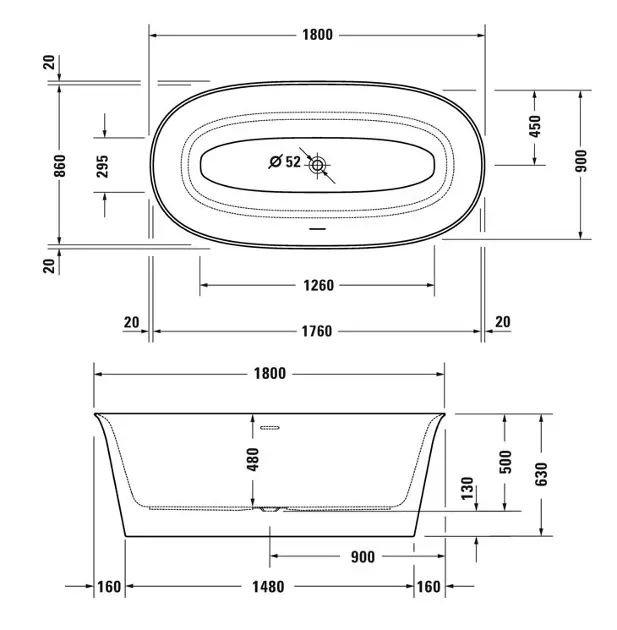 Duravit - White Tulip - Fürdőkád - 700469000000000 – 2. kép