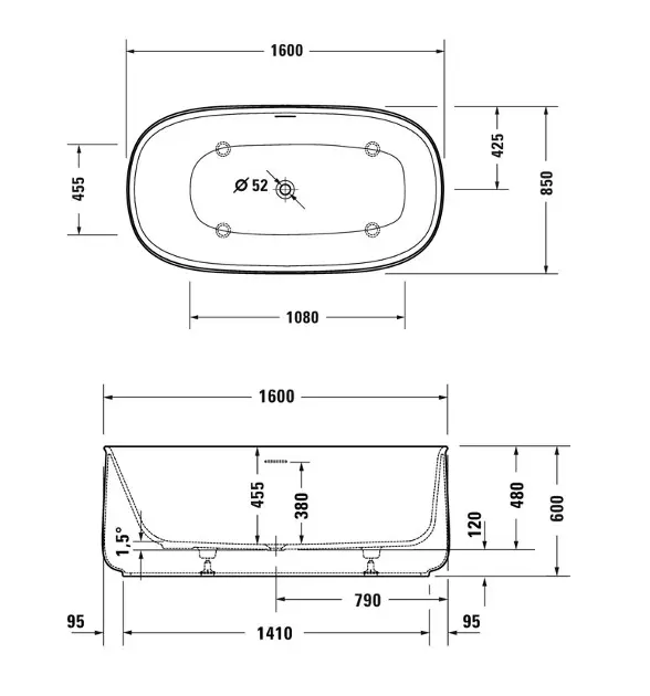 Duravit - Zencha - Fürdőkád - 700462000000000 – 2. kép