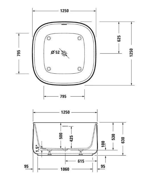 Duravit - Zencha - Fürdőkád - 700464000000000 – 2. kép