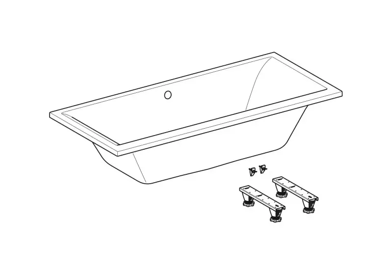 Geberit - Selnova Square - Fürdőkád - 554.387.01.1 – 3. kép