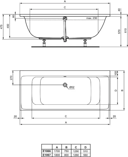 Ideal Standard - Connect Air - Fürdőkád - E106601 – 2. kép