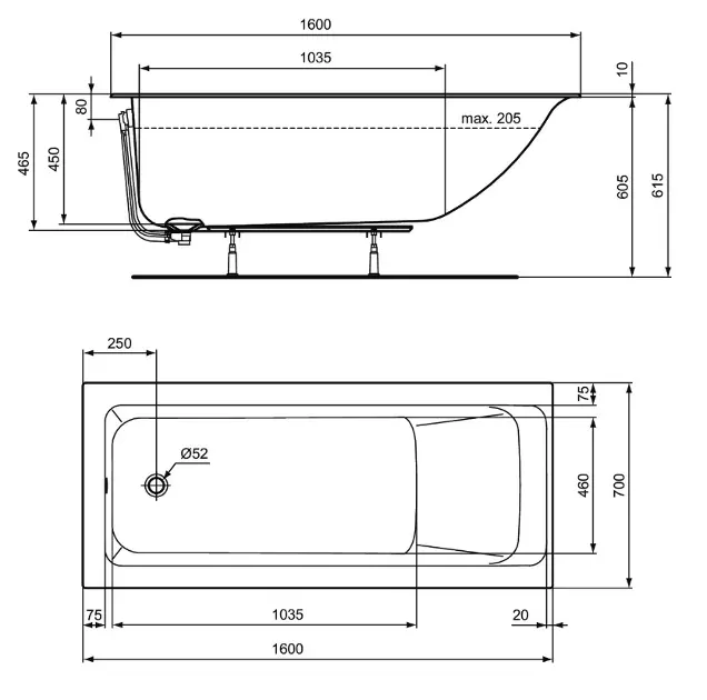 Ideal Standard - Connect Air - Fürdőkád - R029401 – 2. kép