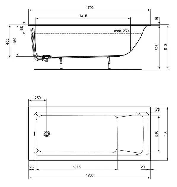 Ideal Standard - Connect Air - Fürdőkád - R029501 – 2. kép
