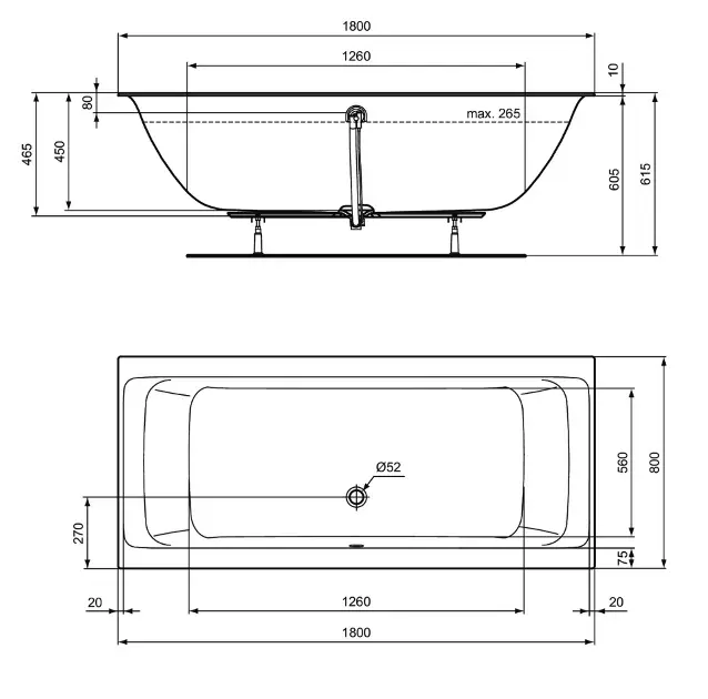 Ideal Standard - Connect Air - Fürdőkád - R029601 – 2. kép