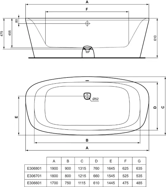Ideal Standard - Dea - Fürdőkád - E306601 – 2. kép