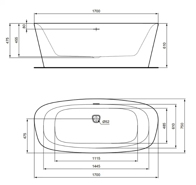 Ideal Standard - Dea - Fürdőkád - K8720V1 – 2. kép