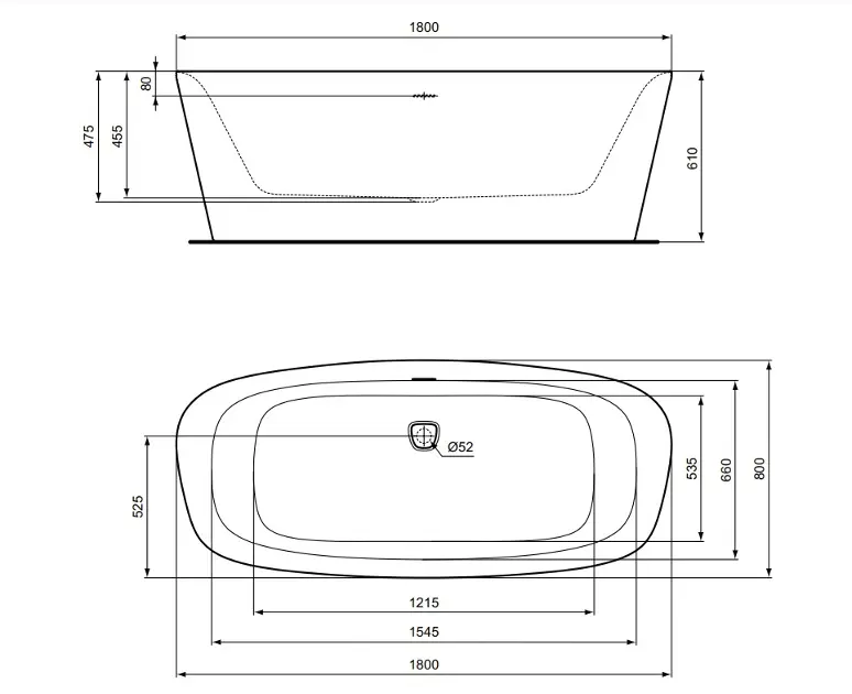 Ideal Standard - Dea - Fürdőkád - K8721V3 – 2. kép