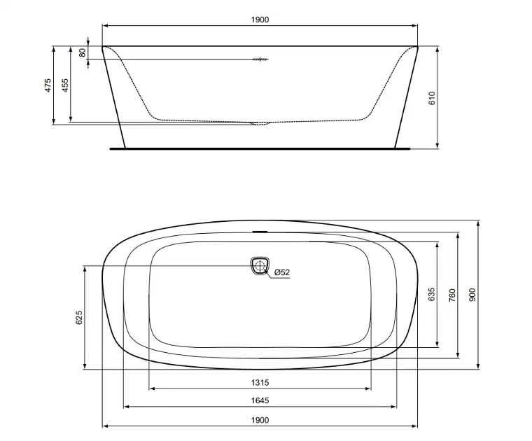 Ideal Standard - Dea - Fürdőkád - K8722V1 – 2. kép