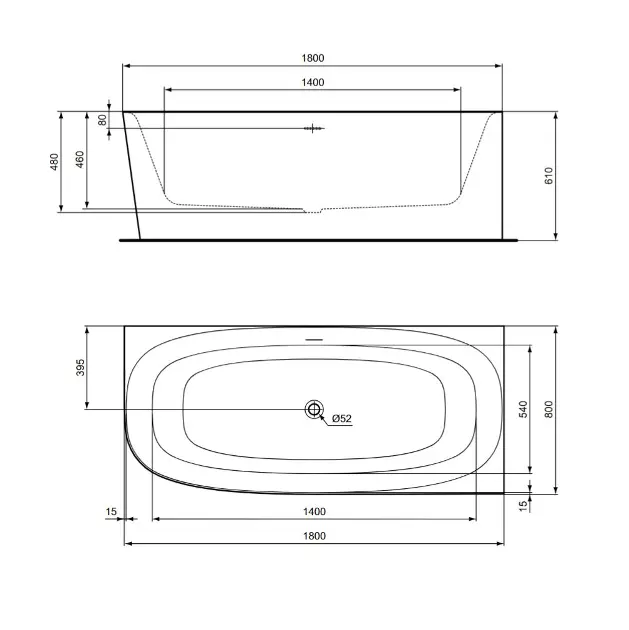 Ideal Standard - Dea - Fürdőkád - T549101 – 2. kép