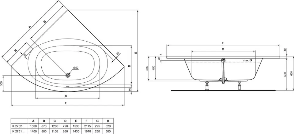 Ideal Standard - Hotline - Fürdőkád - K275201 – 2. kép